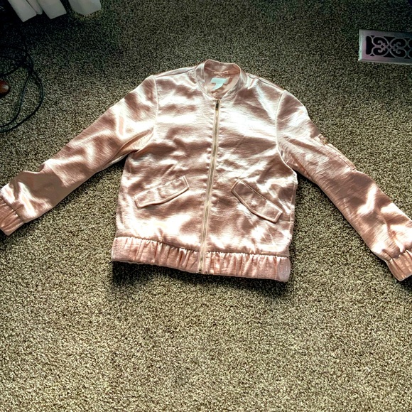 Soft Pink Shimmer Bomber - Picture 1 of 2